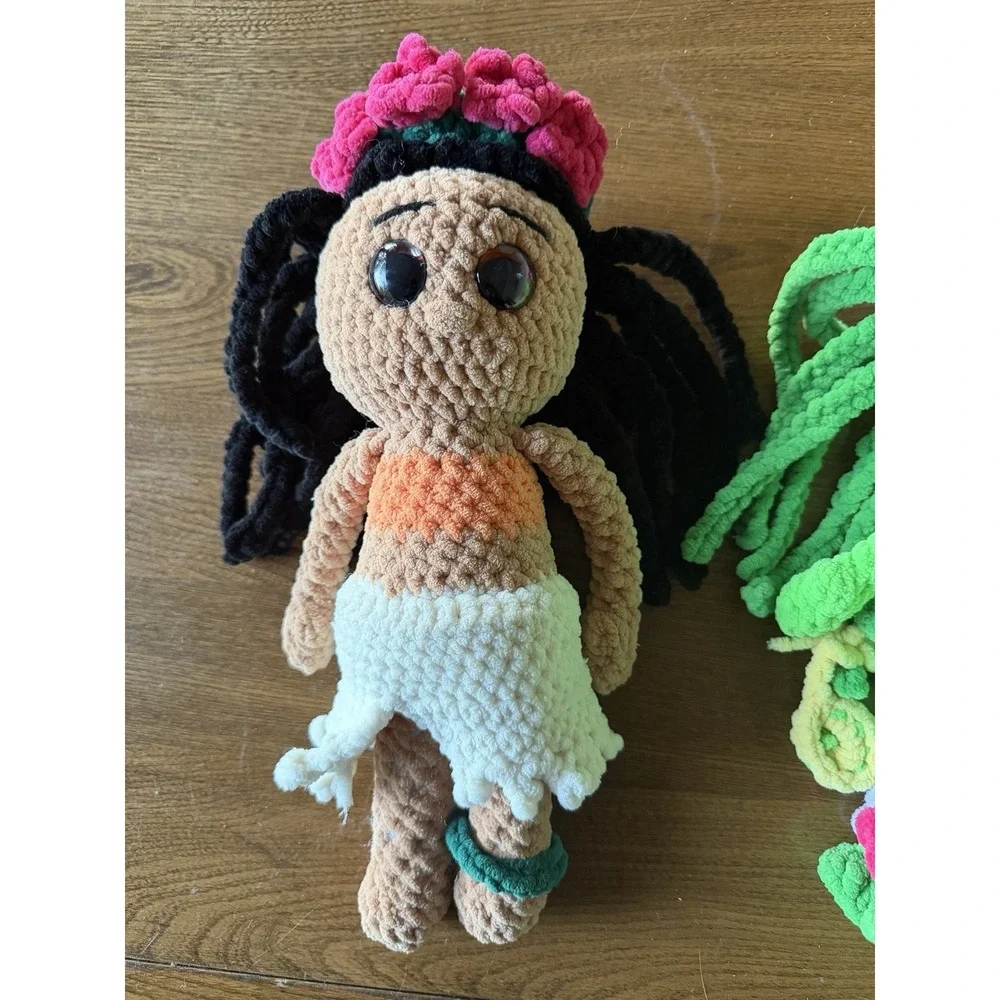 Handmade Crochet Moana & Te Fiti Doll Set 12